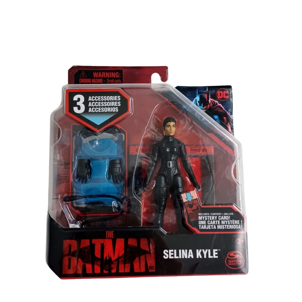 The Batman Selina Kyle NEW Action Figure -DC Comics -3 Accessories-Mystery Card